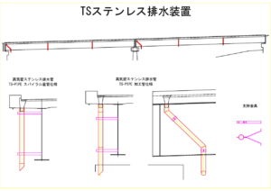 橋梁排水装置の図面、CADイメージ図面です
