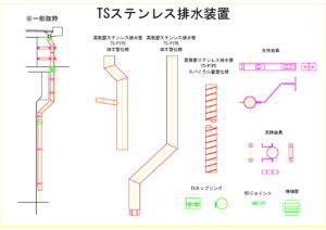 橋梁排水装置の図面、CADイメージ図面です