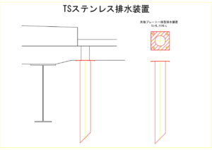 橋梁排水装置の図面、CADイメージ図面です