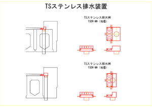 橋梁排水装置の図面、CADイメージ図面です
