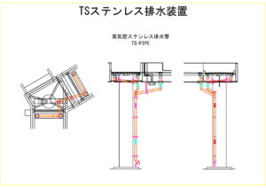 橋梁排水装置の図面、CADイメージ図面です
