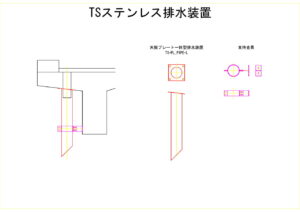 橋梁排水装置の図面、CADイメージ図面です