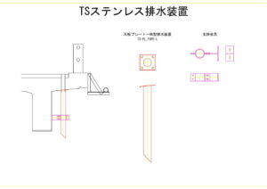 橋梁排水装置の図面、CADイメージ図面です