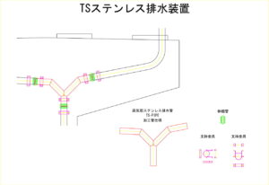 橋梁排水装置の図面、CADイメージ図面です