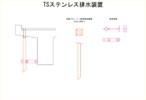 橋梁排水装置の図面、CADイメージ図面です