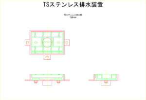 橋梁排水装置の図面、CADイメージ図面です