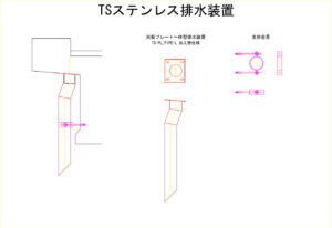 橋梁排水装置の図面、CADイメージ図面です