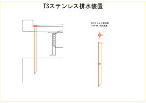 大川原橋のステンレス排水桝(床版貫通管)の図面