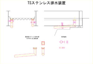 橋梁デッキプレート下面への排水図面