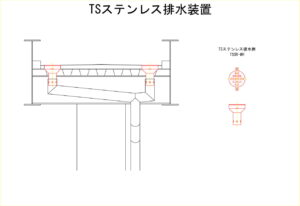 歩道橋補修工事の排水桝図面